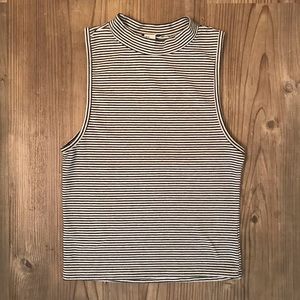 F21 Basic Mock-Neck Striped Tank